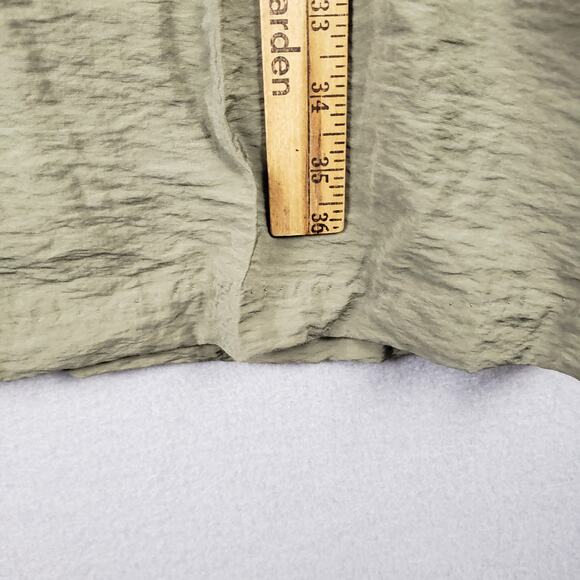 Banana Republic M Sleeveless V-Neck Midi Dress Olive Green Pockets Lagenlook - Picture 6 of 9